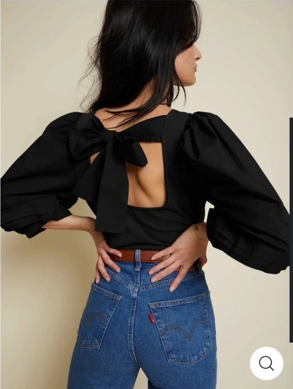 Nation Los Angeles Gracie Pintuck Combo Top in Jet Black Size Small